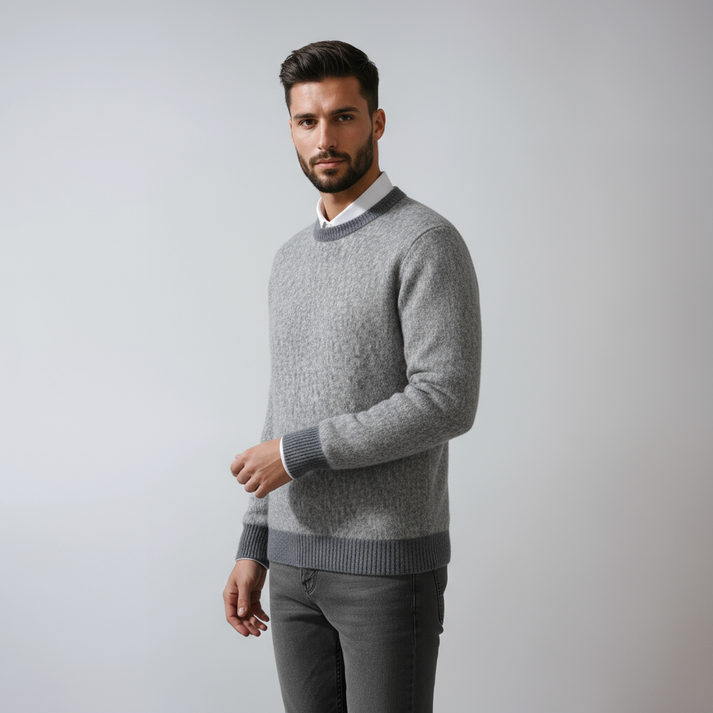 JAREM – Jersey de hombre con cuello redondo y estilo casual