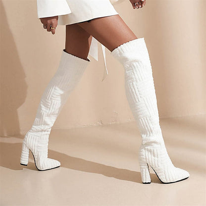 LUCREZIA – Botas altas para mujer con patrón texturizado