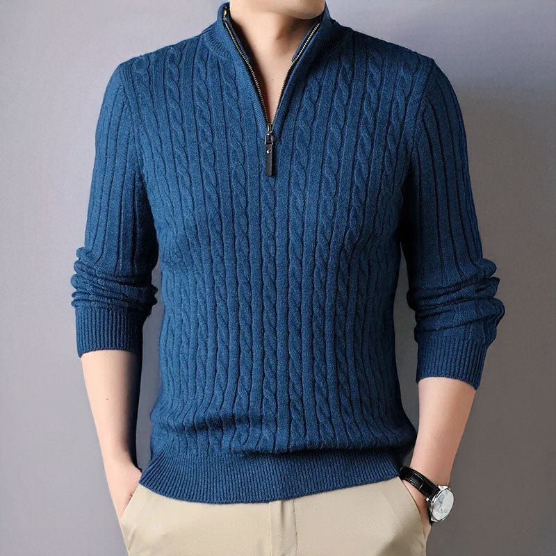 Jersey de punto trenzado para hombre con estilo clásico – ROWAN