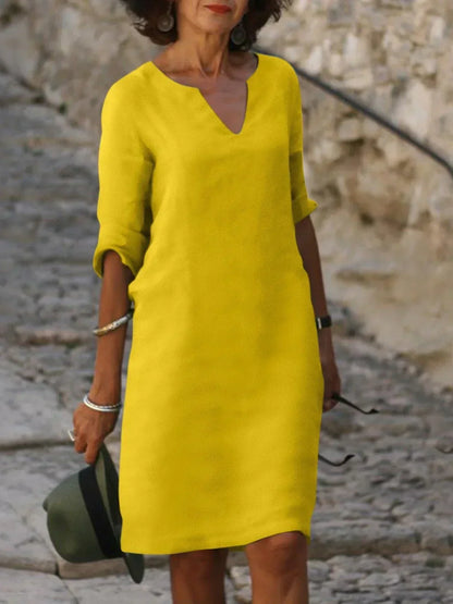 Vestido elegante con escote en V para invitada de boda – JOSETTE GRACE