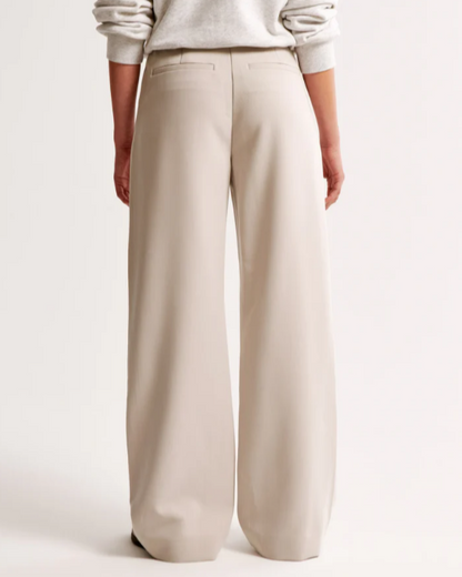 SASHA – Pantalón de cintura alta con pernera ancha para mujer