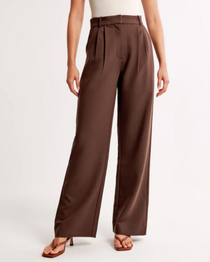 SASHA – Pantalón de cintura alta con pernera ancha para mujer
