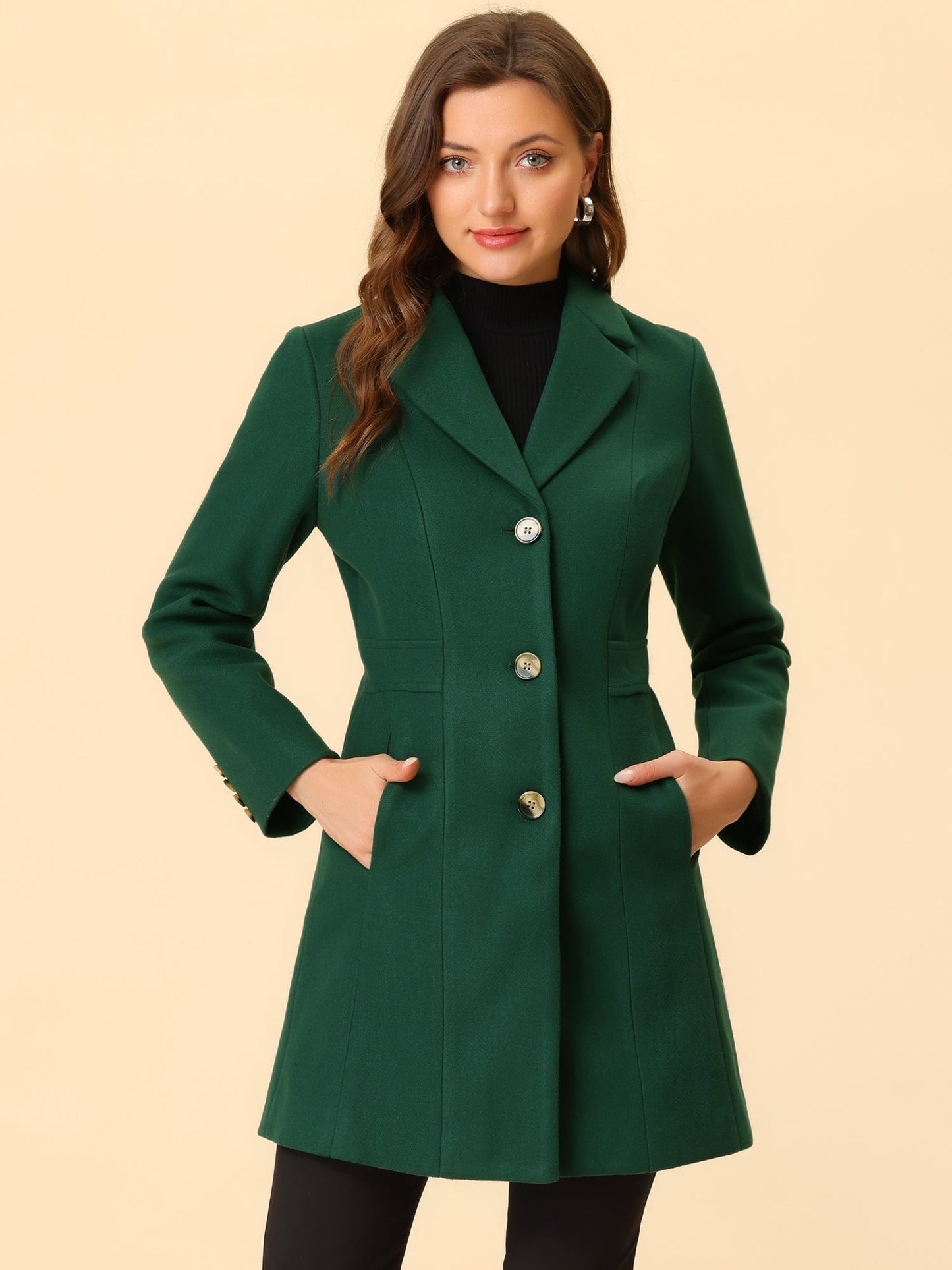 Abrigo largo de invierno para mujer con cierre de botones – ISABELÉA