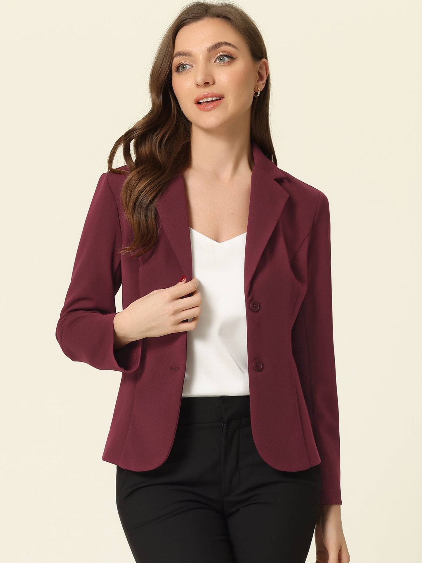 Blazer entallado de mujer con solapa y botones – ELENORA