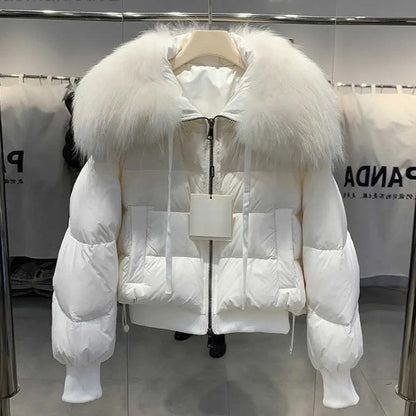 CALLIOPE - Abrigo acolchado de invierno con cuello de piel sintética para mujeres